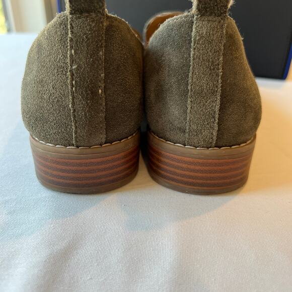 CROWN VINTAGE Lorina - Women's Suede Studded Loafers - Olive Green | Size 8.5 - Picture 4 of 9